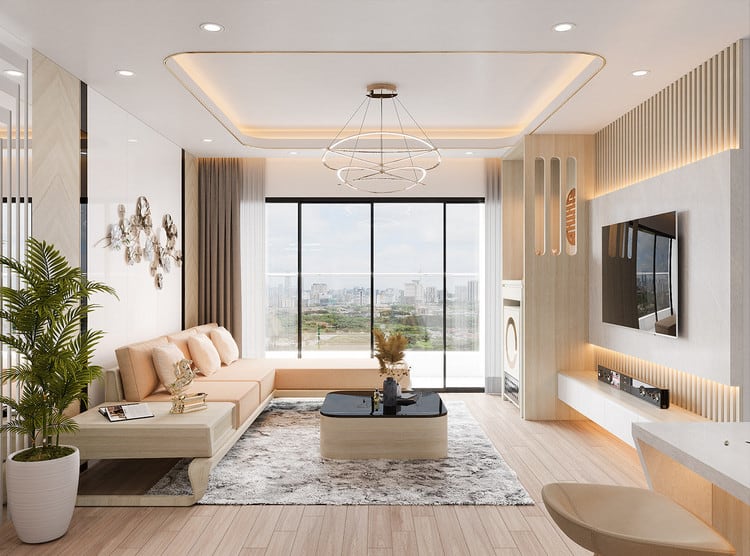 Nội thất phòng khách chung cư hiện đại - Mẫu thiết kế ấn tượng nhất 2020